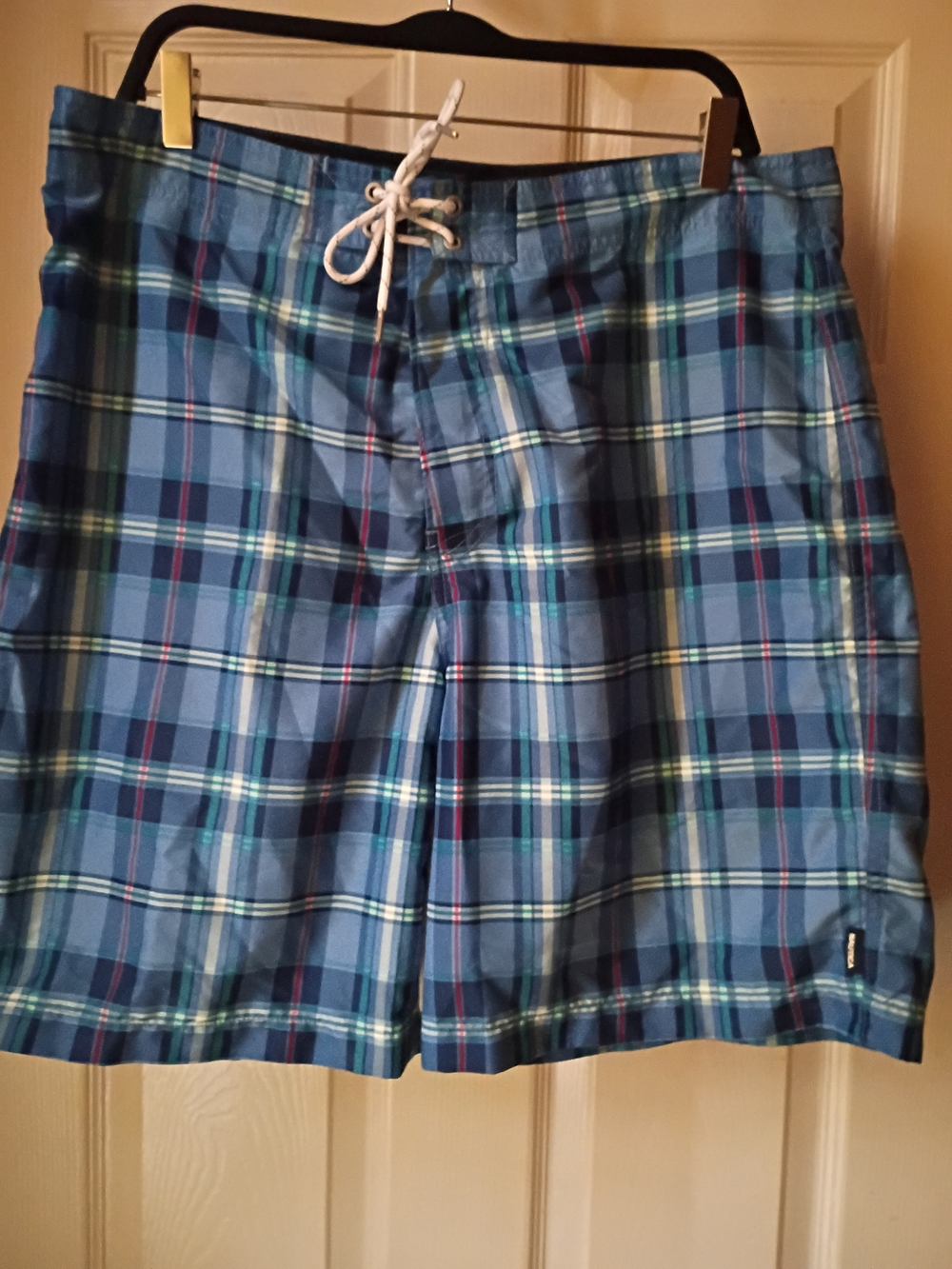 Nautica Blue Plaid Board Shorts, size 36w